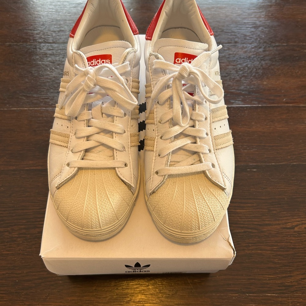 Adidas x Kith Classic Superstar White/Red Men's Size 8